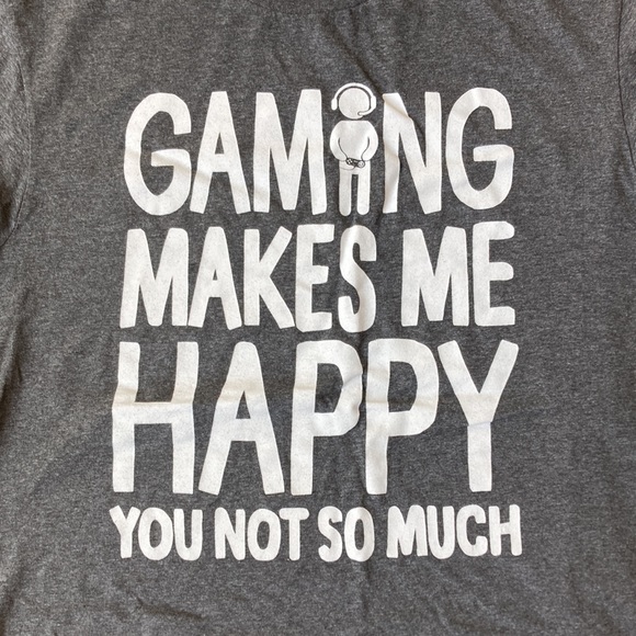 Gaming Makes me Happy Gray T-Shirt sz L - Picture 2 of 5